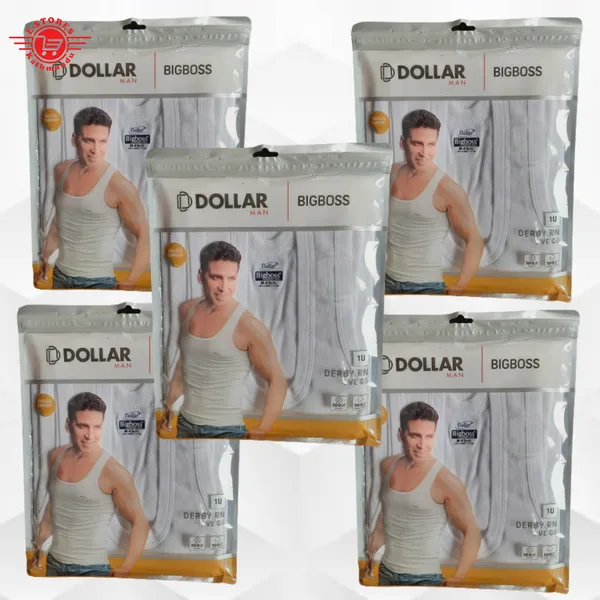Pack Of 5pcs Dollar Bigboss Derby Vest RN BVE06 For Men